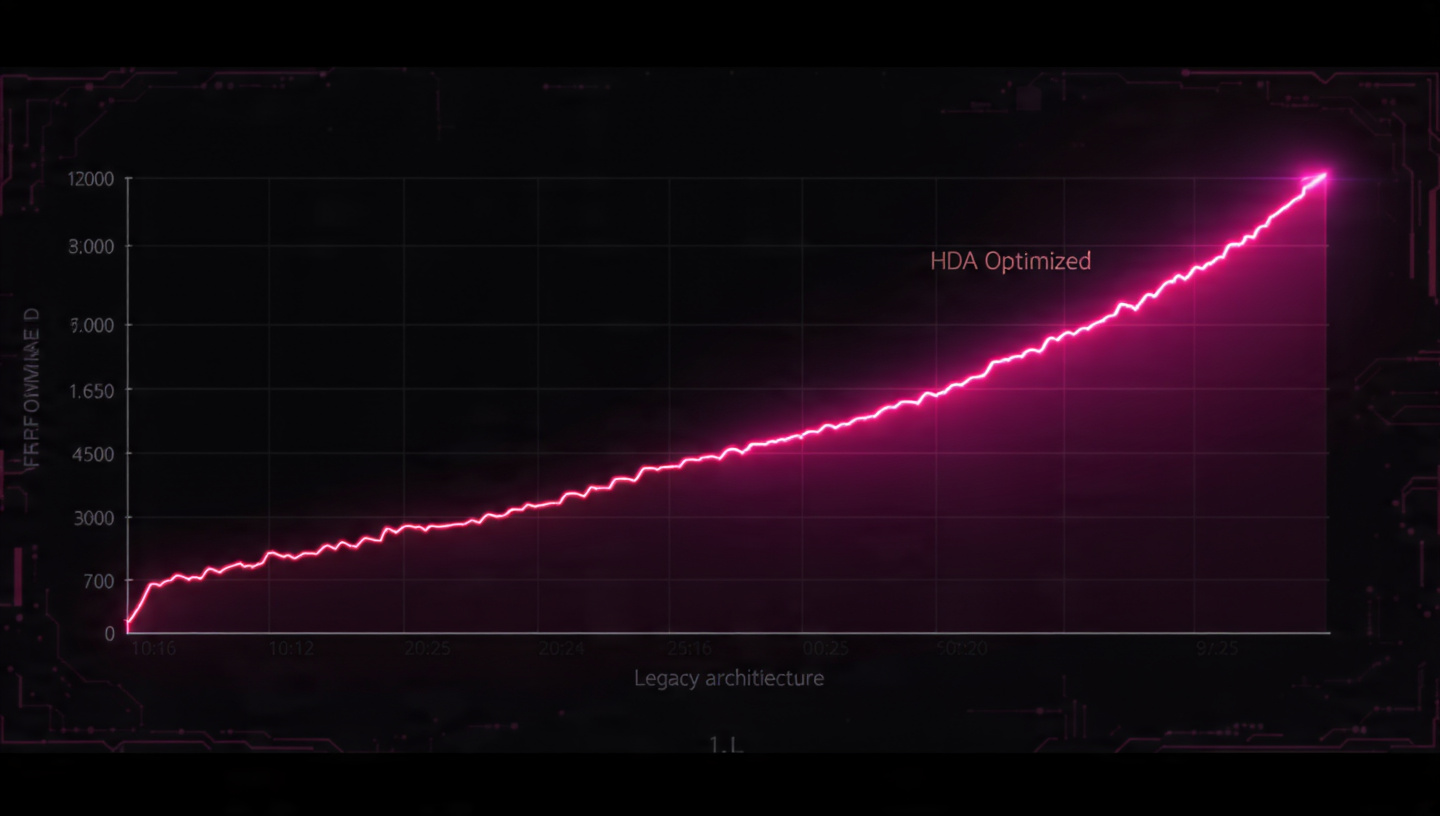 E-commerce performance delta report comparing legacy load times vs HDA 0.8s LCP Core Web Vitals benchmark